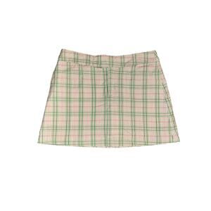 Maurices vtg Plaid‎ Mini Skirt Beige Green Red Casual Party Cute Short